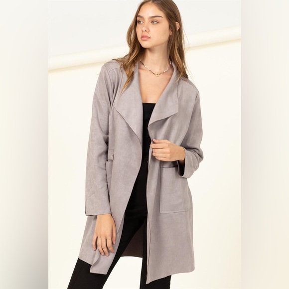 K By Kinnucan’s Adventure Grey Faux Suede Coat!!🔥🔥🔥 - Picture 1 of 16